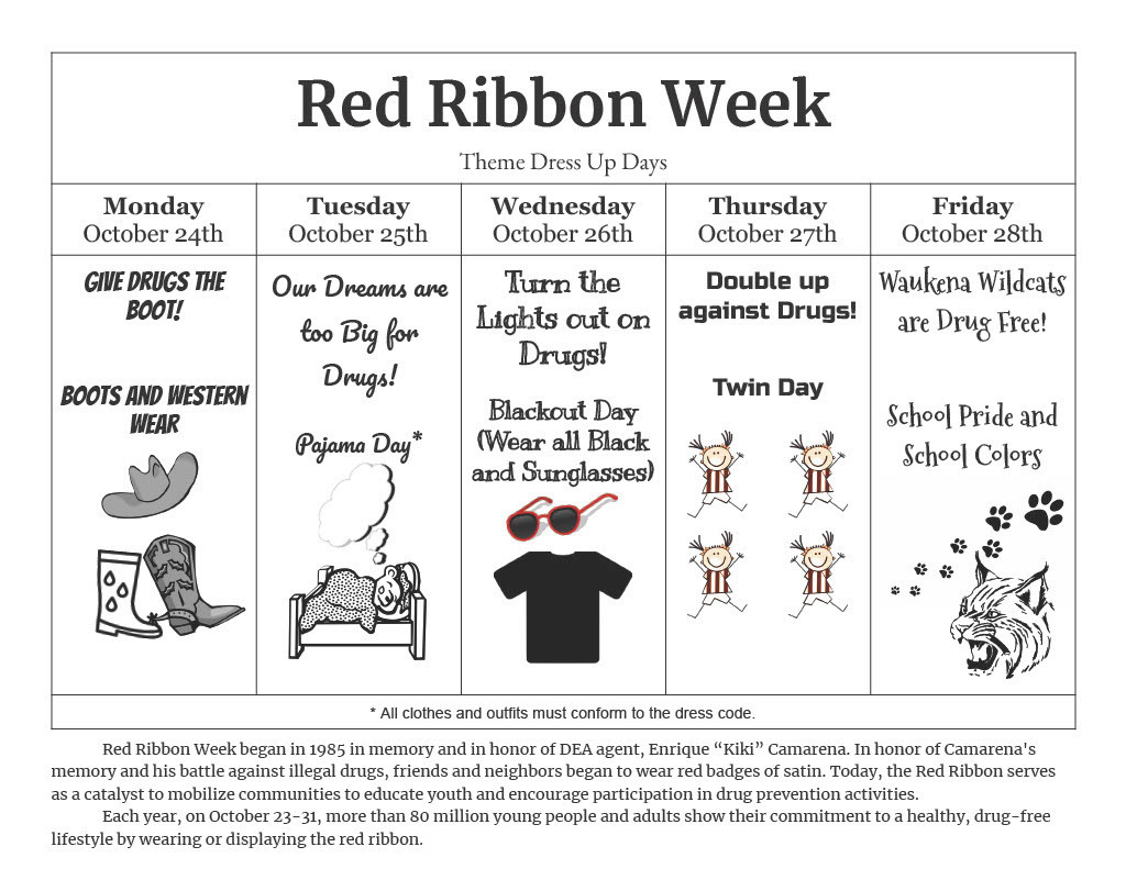 Red Ribbon Theme Dress Up Days-English